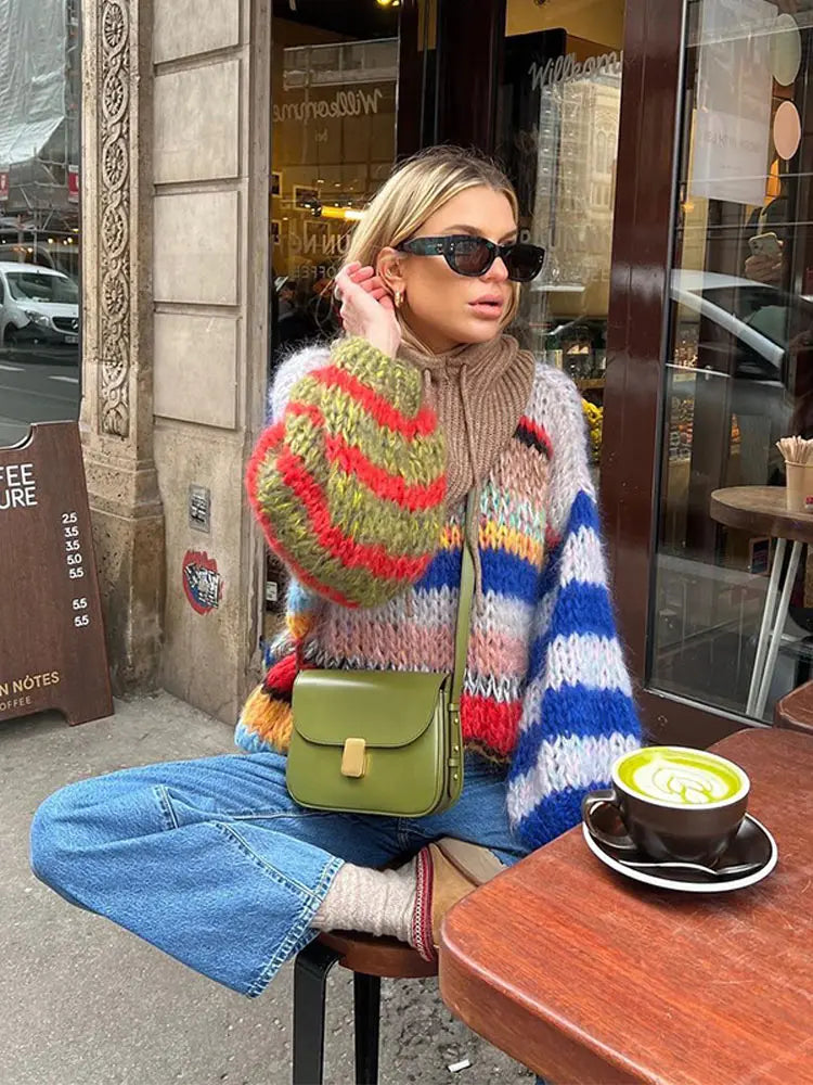 Colorful mohair sweater for women | Celestine -3