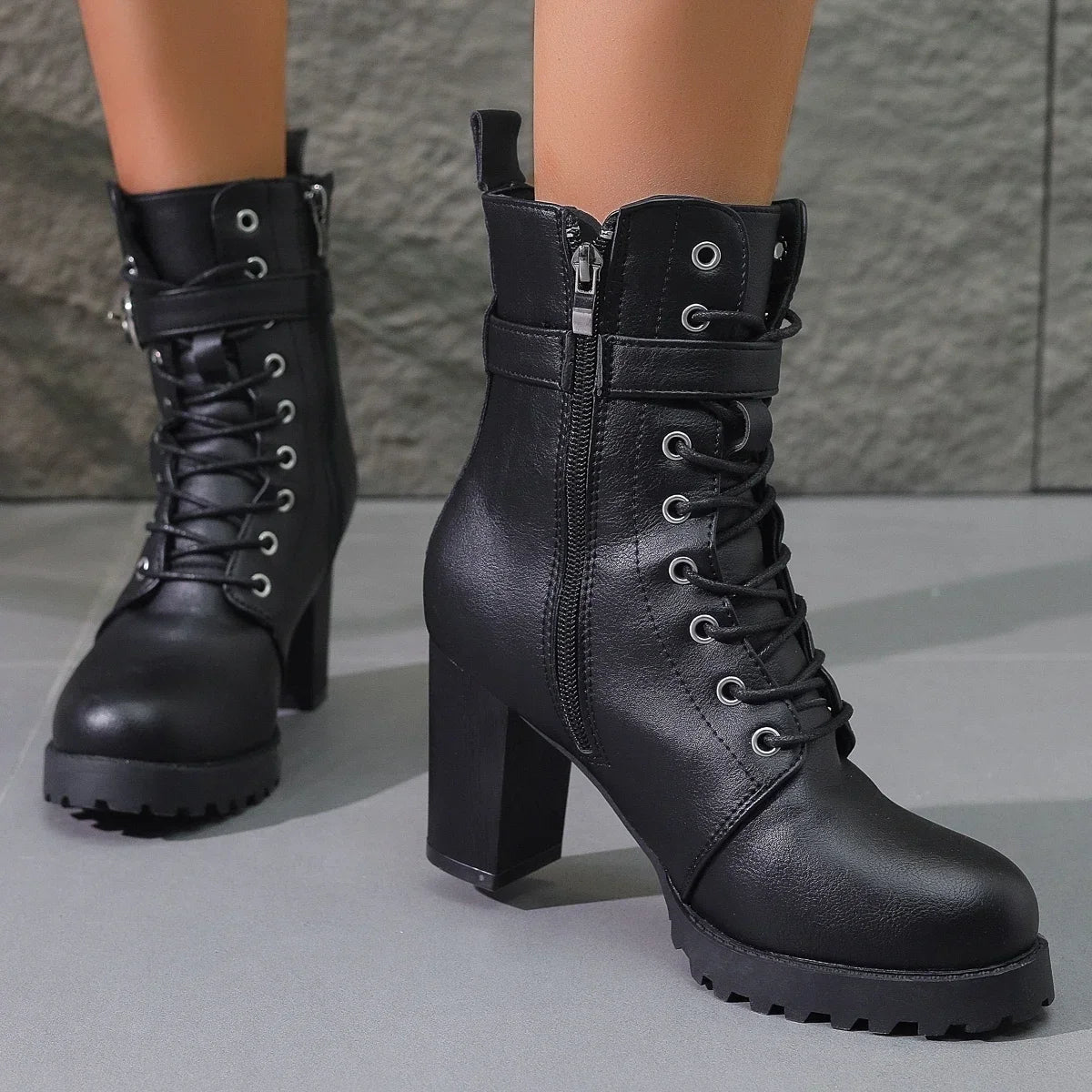 Heeled ankle flared boots for women | Esme -6
