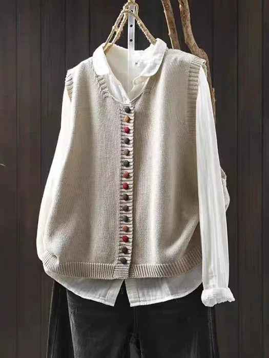 Soft button vest for women | Rosaline -2