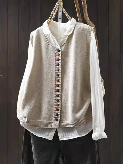 Soft button vest for women | Rosaline -2