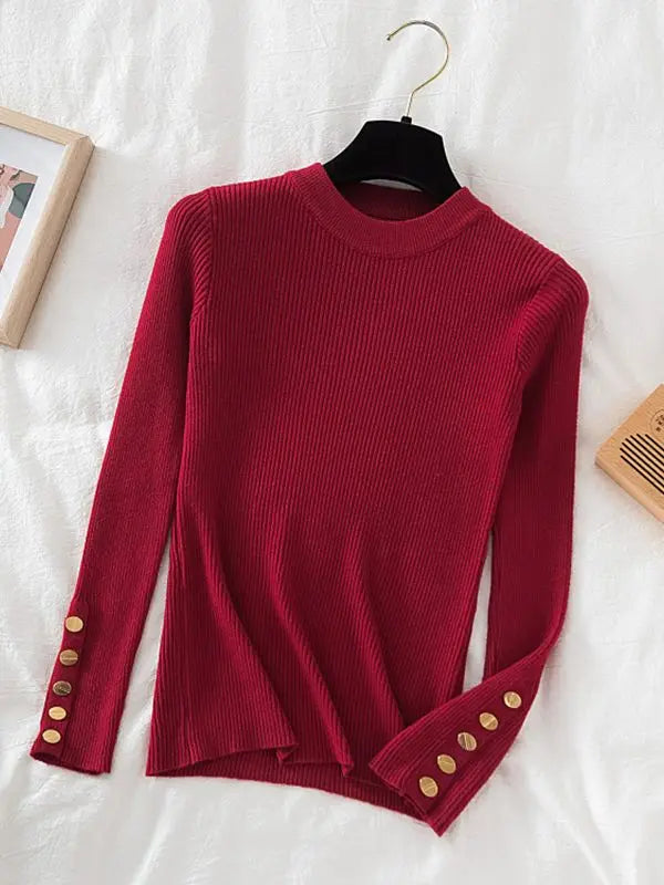 Buttoned comfortable sweater for women | Sophia -8