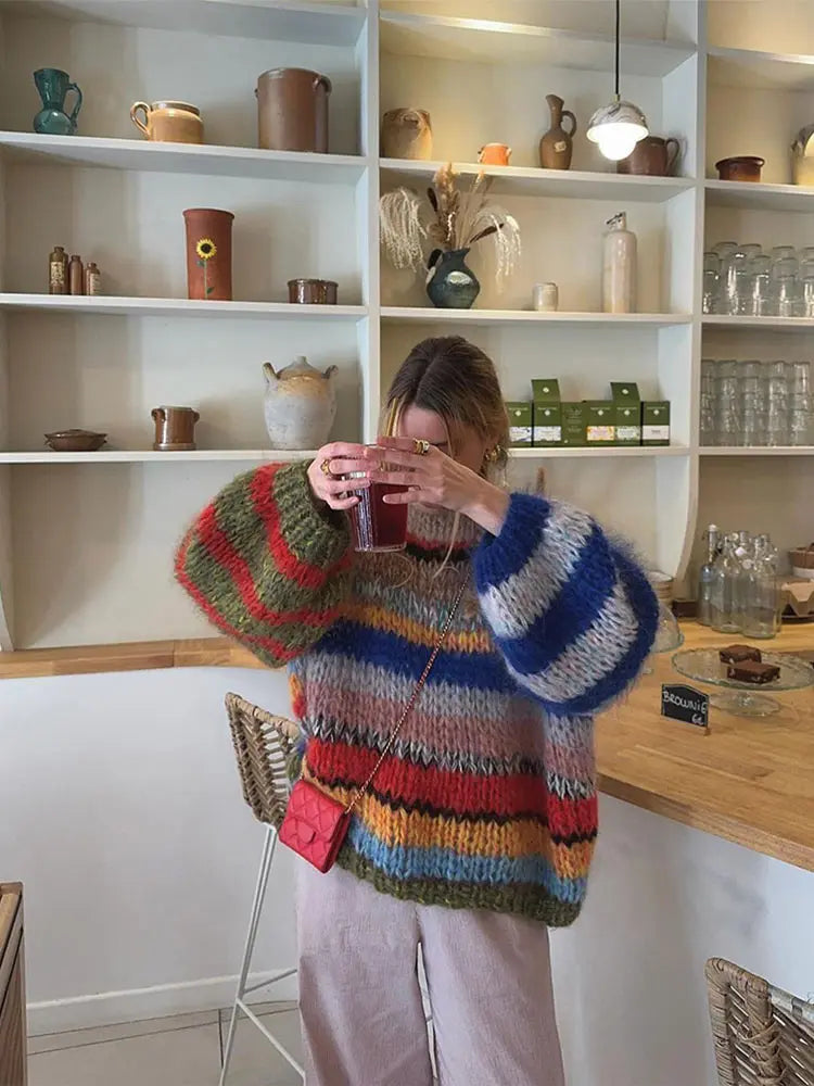Colorful mohair sweater for women | Celestine -4