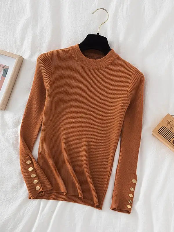 Buttoned comfortable sweater for women | Sophia -9