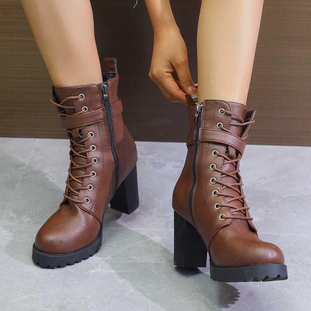 Heeled ankle flared boots for women | Esme -4