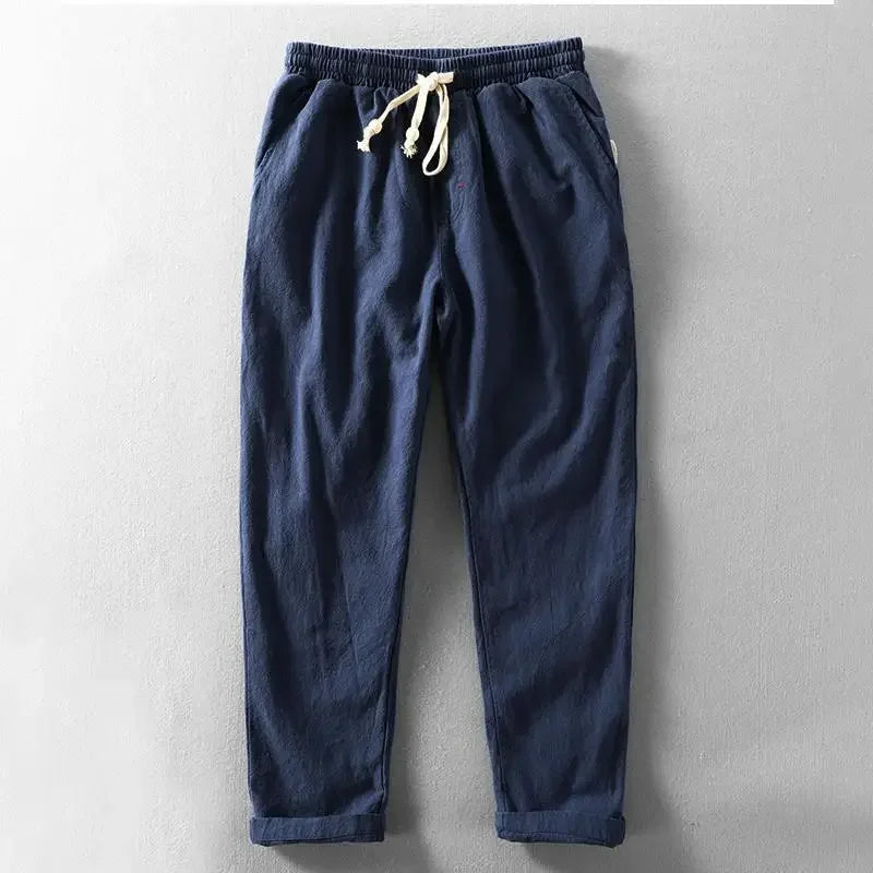 Jogging comfortable cotton linen trousers for men | Tony -2