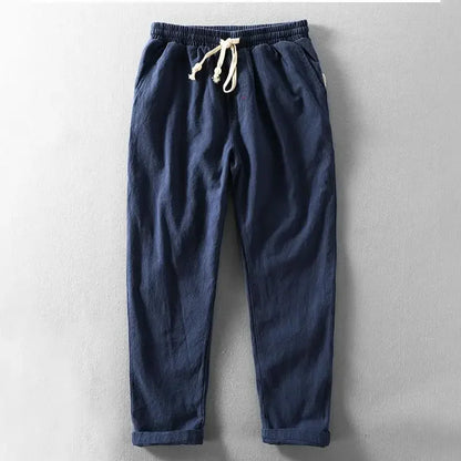 Jogging comfortable cotton linen trousers for men | Tony -2
