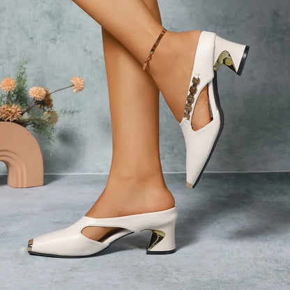 Elegant toe metallic pumps for women | Clara -7