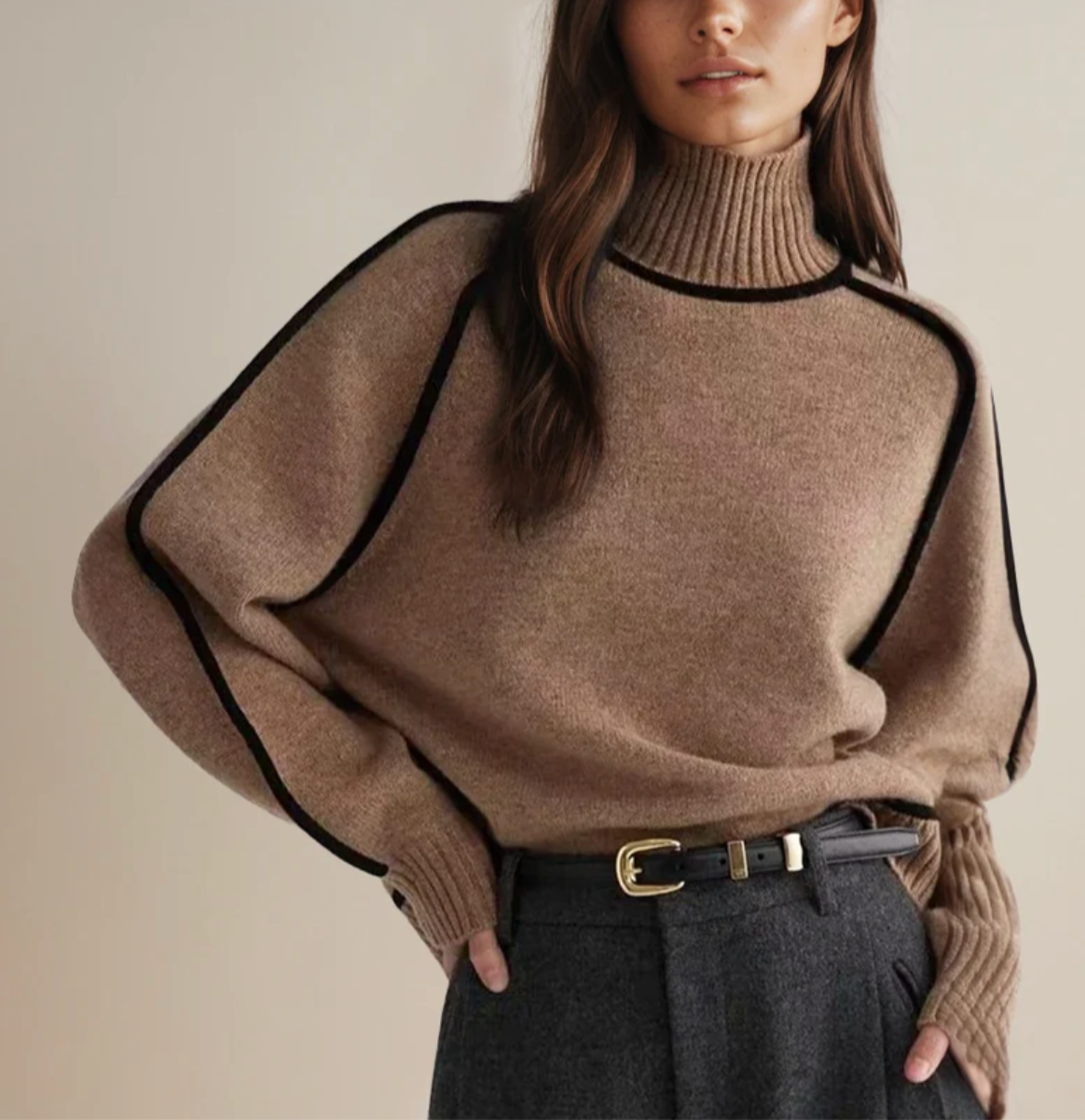 Soft turtleneck sweater for women | Celine essential -5