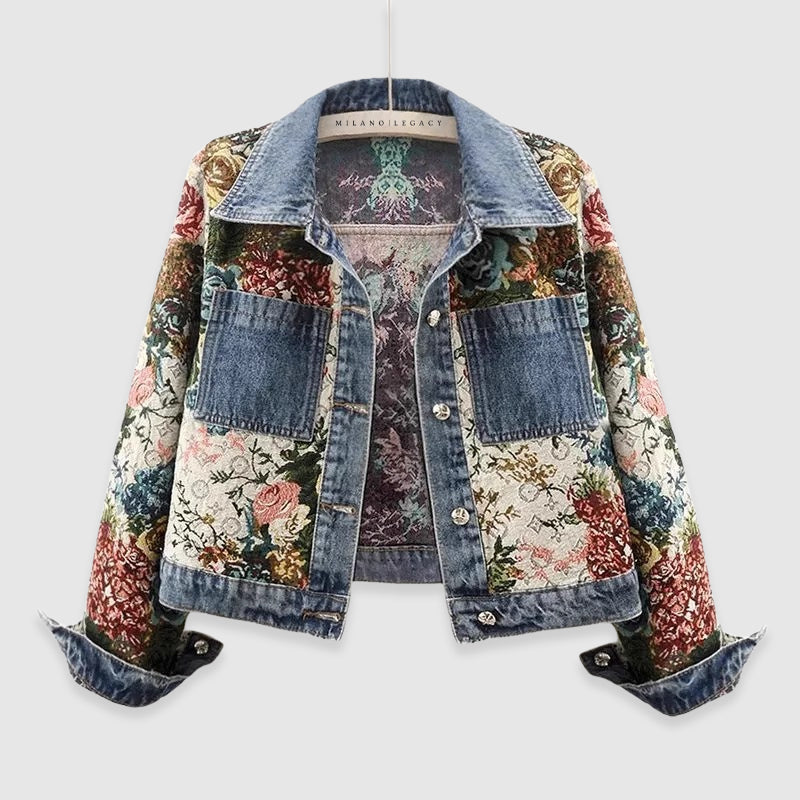 Accent button jacket for women | Floral -1