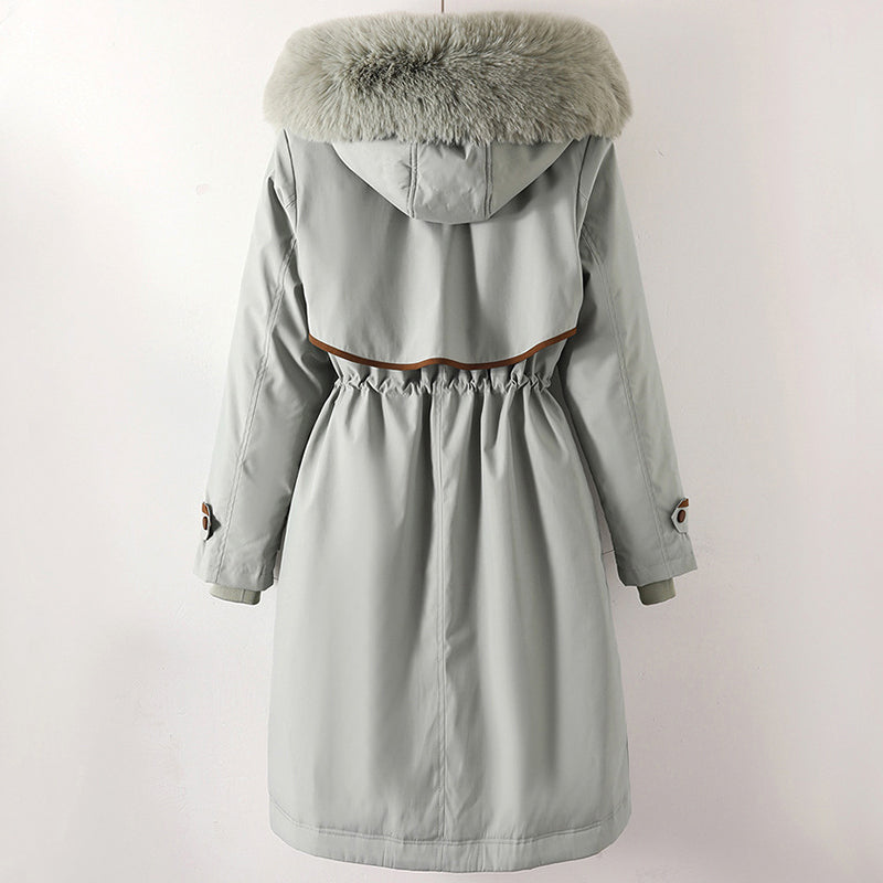 Elegant long winter hooded coat for women | Elowen -5