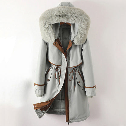 Elegant long winter hooded coat for women | Elowen -4