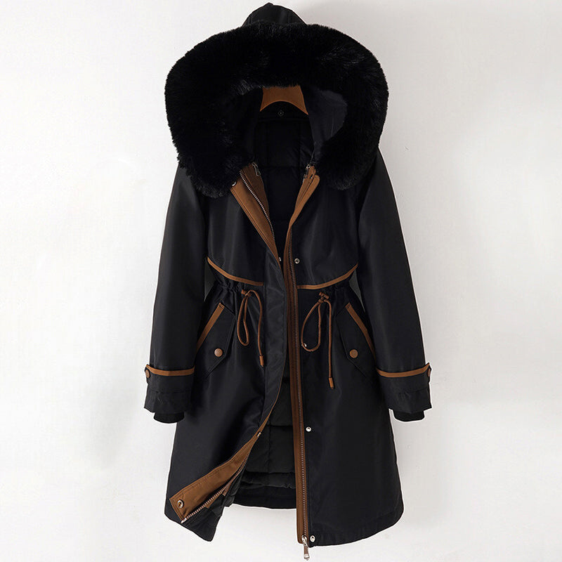 Elegant long winter hooded coat for women | Elowen -3