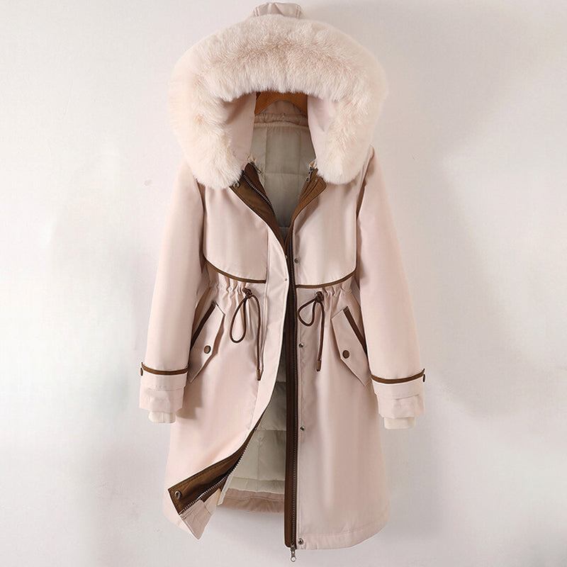 Elegant long winter hooded coat for women | Elowen -2