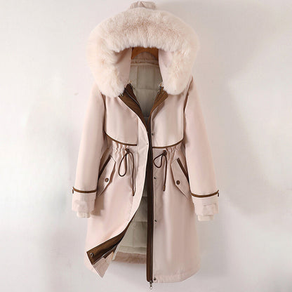 Elegant long winter hooded coat for women | Elowen -2