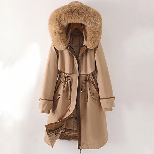 Elegant long winter hooded coat for women | Elowen -1