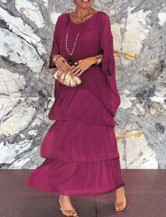 Flowing elegant maxi dress for women | Selene -10