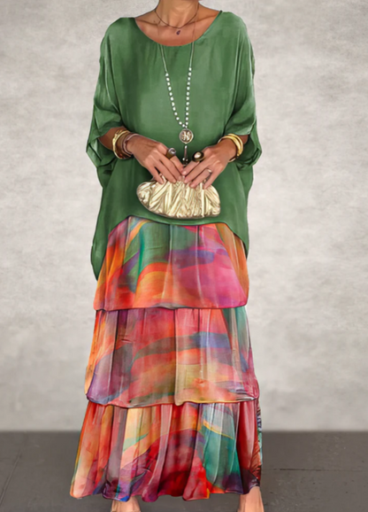 Flowing elegant maxi dress for women | Selene -15