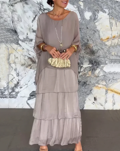 Flowing elegant maxi dress for women | Selene -8