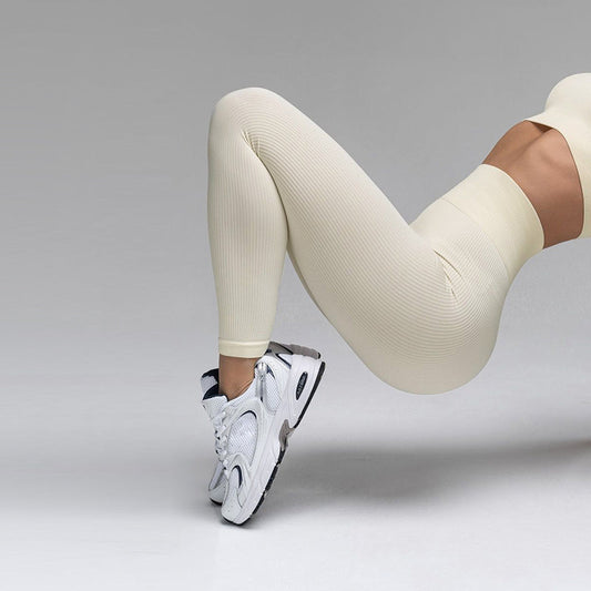Yoga ribbed high-waisted leggings for women | Marisol -1
