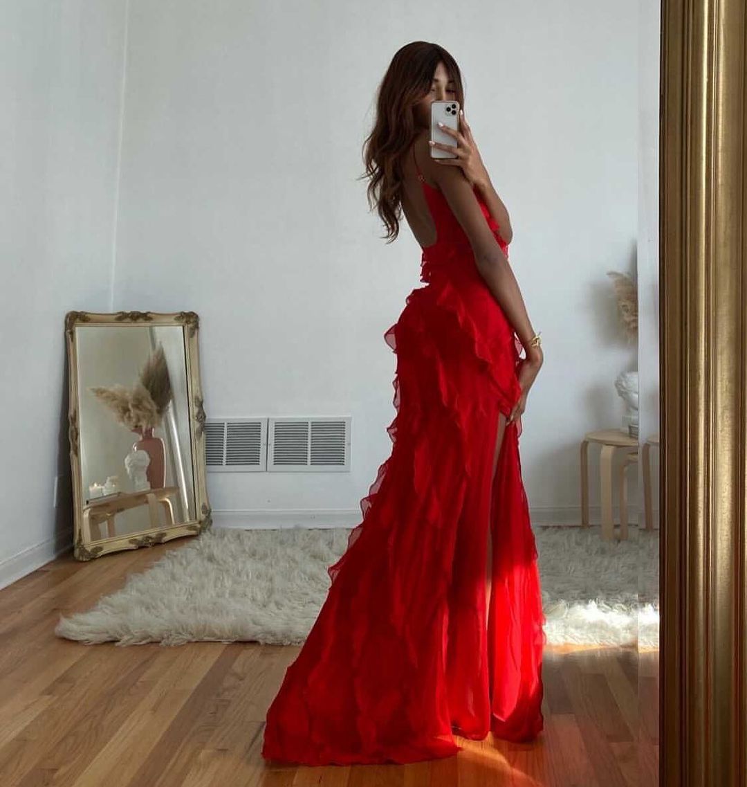 Elegant chiffon dress for women | Valentina -4