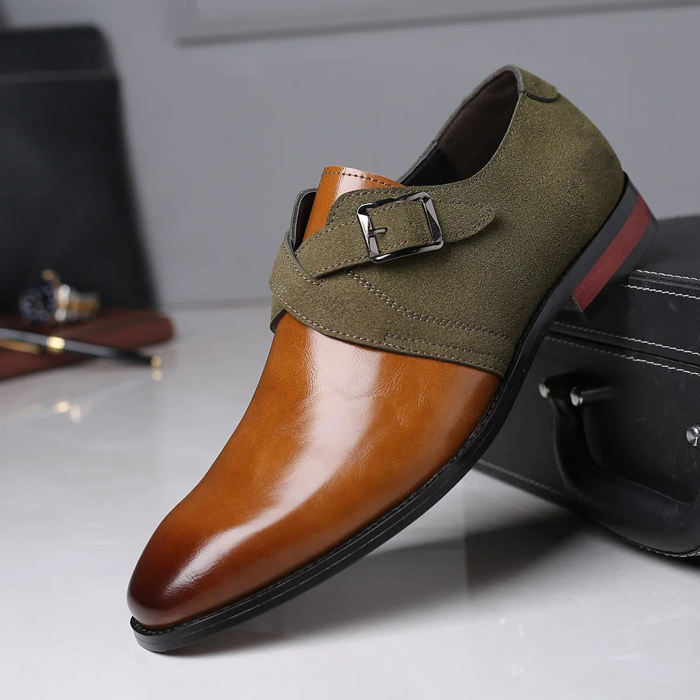 Double buckle polished finish loafers for men | Elric -4
