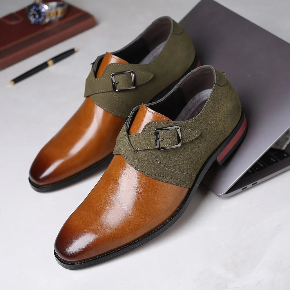 Double buckle polished finish loafers for men | Elric -2