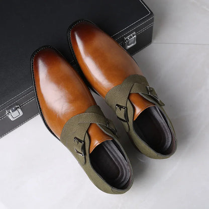 Double buckle polished finish loafers for men | Elric -3