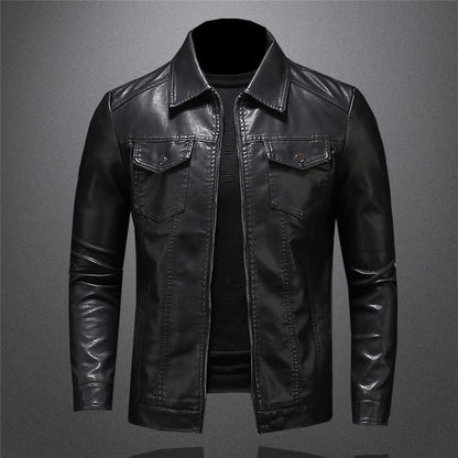 Faux leather style biker jacket for men | Dario -1