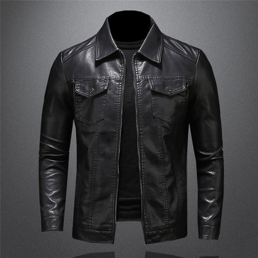 Faux leather style biker jacket for men | Dario -1