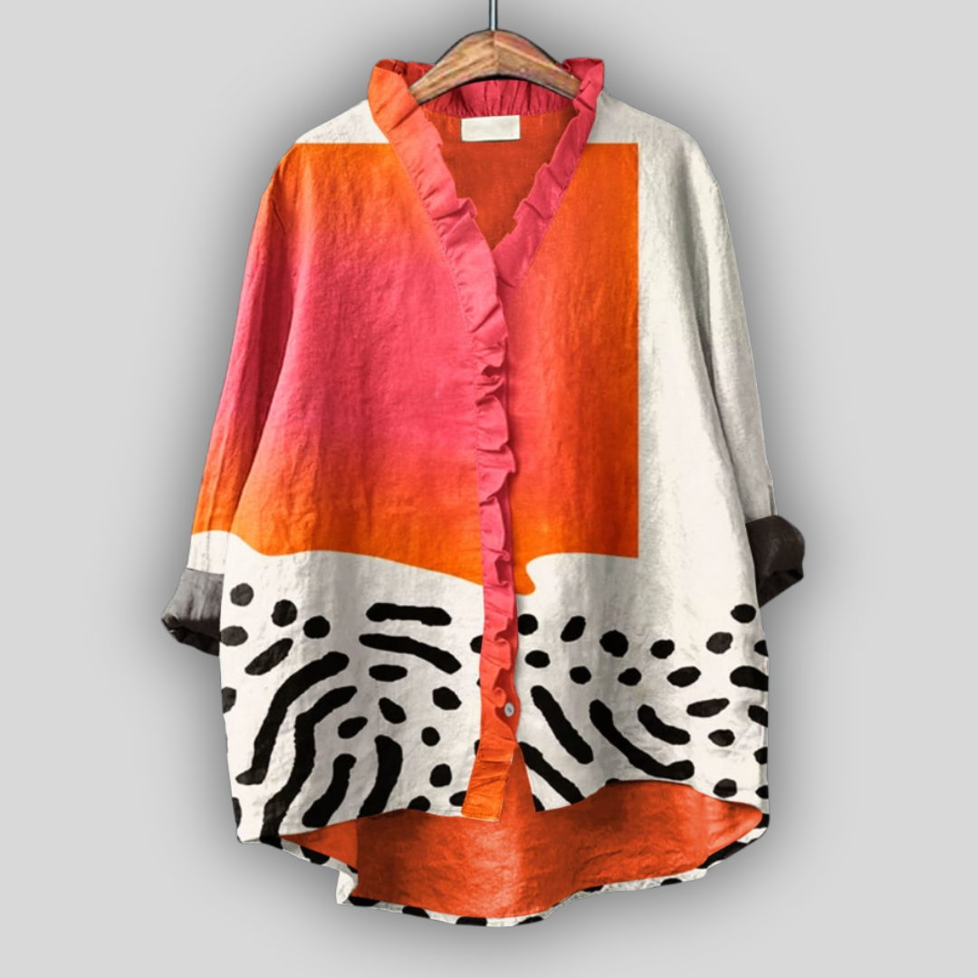 Smart ruffles top for women | Shirt Summer elegant -1