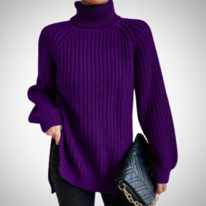 Turtleneck knit sweater for women | Lilou -5