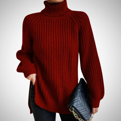 Turtleneck knit sweater for women | Lilou -4