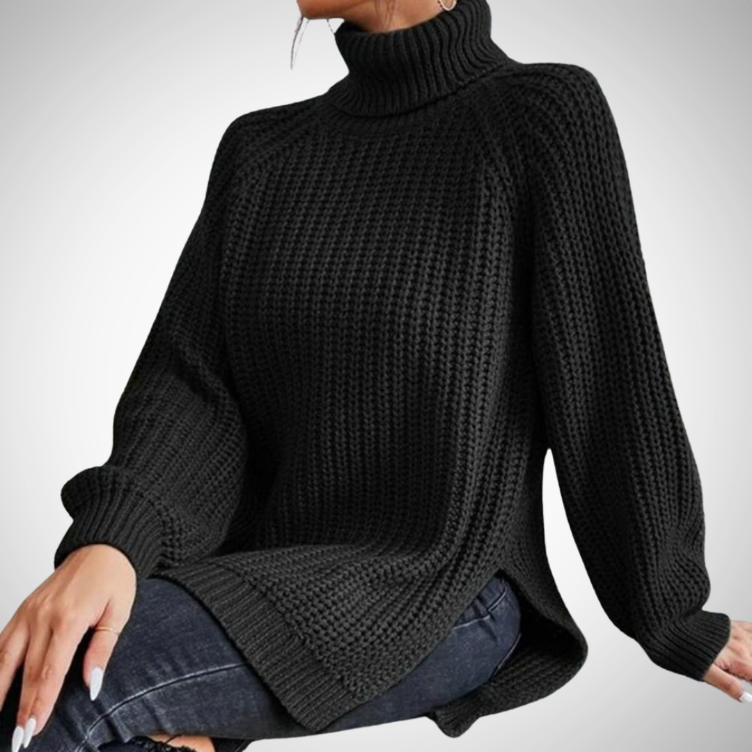 Turtleneck knit sweater for women | Lilou -3