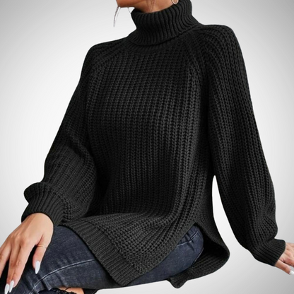 Turtleneck knit sweater for women | Lilou -3