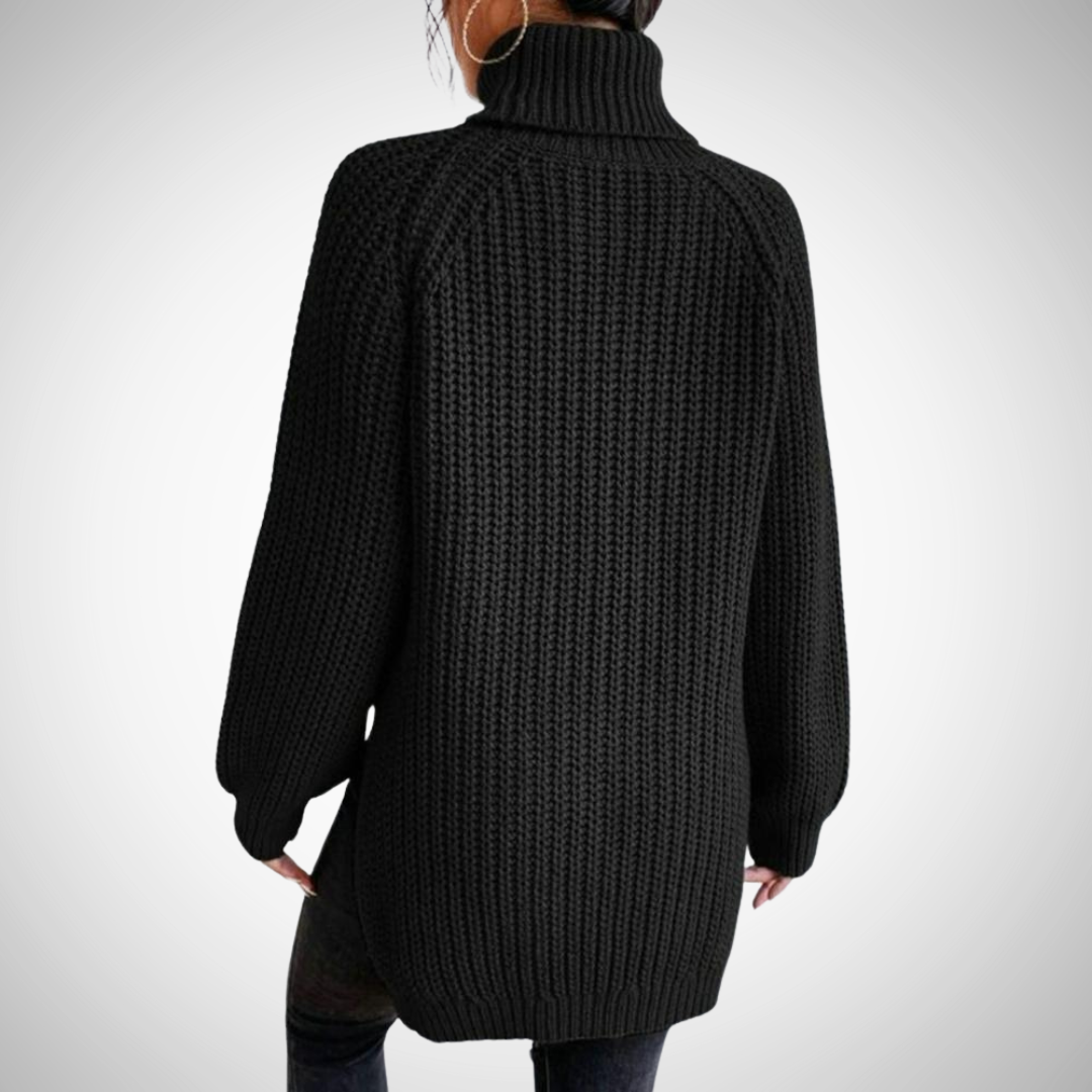 Turtleneck knit sweater for women | Lilou -2