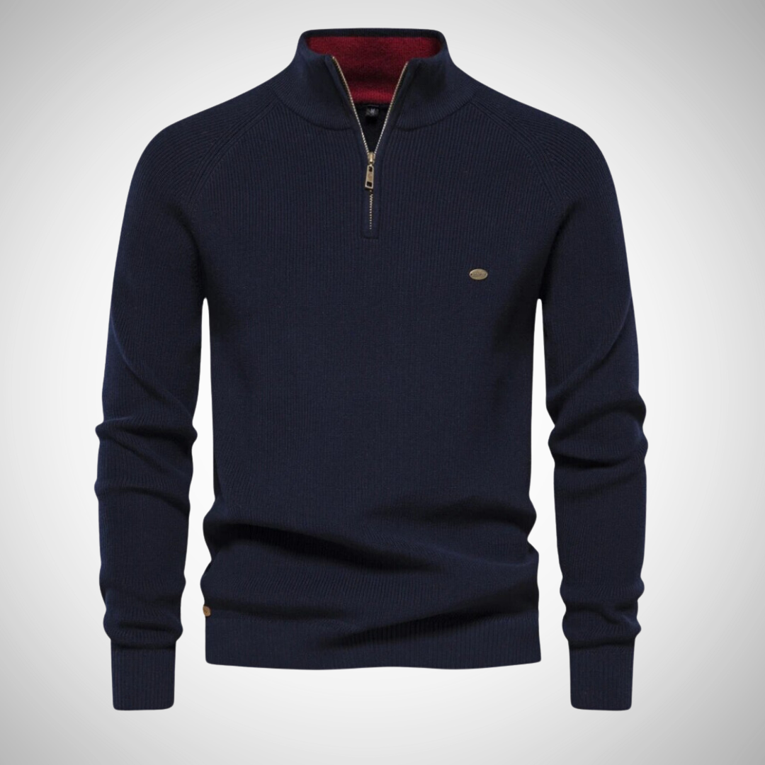 Classic quart zip sweater for men | Benois -1