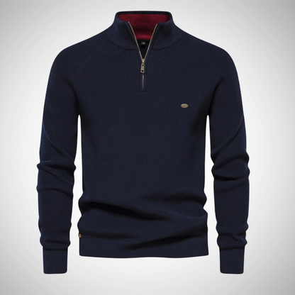 Classic quart zip sweater for men | Benois -1