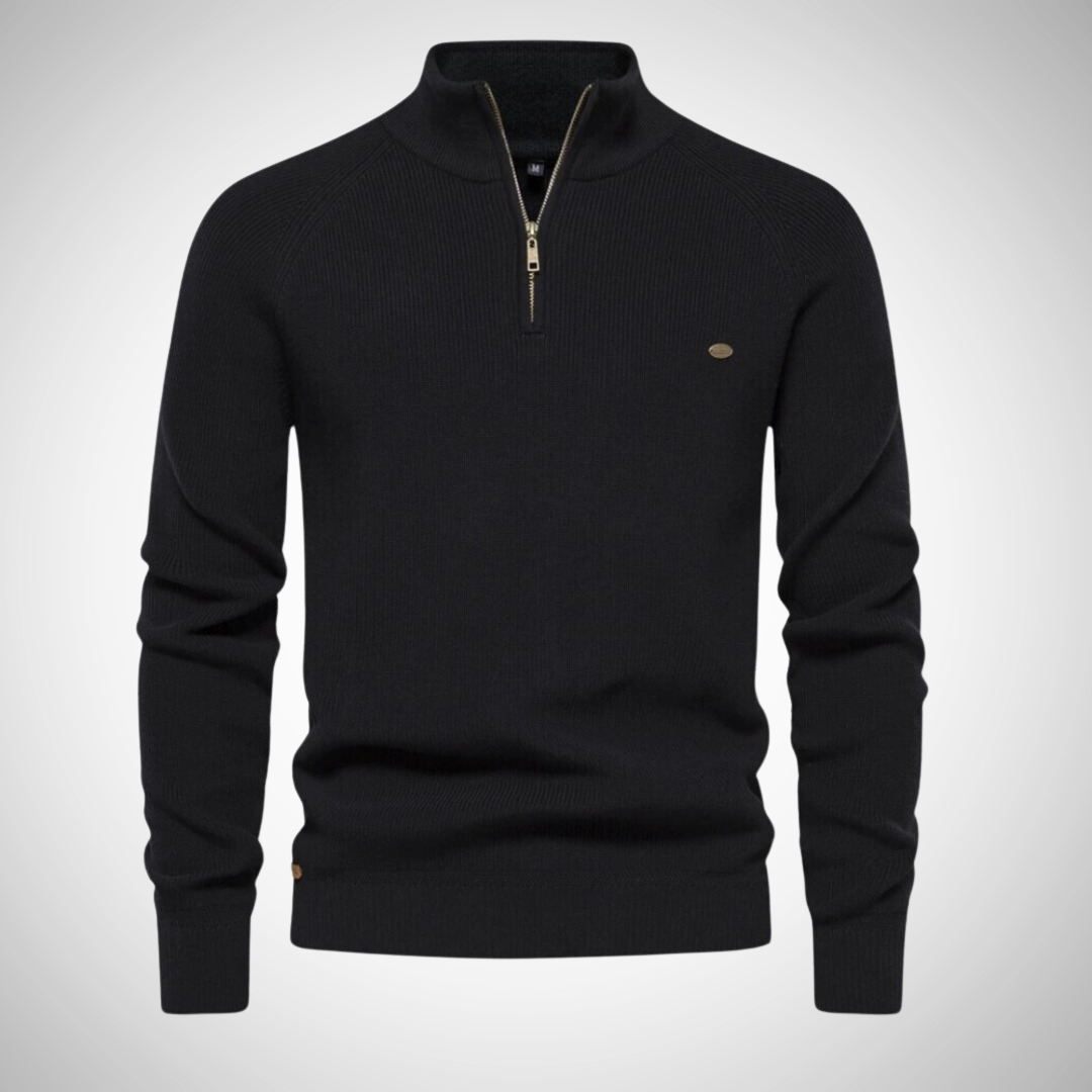 Classic quart zip sweater for men | Benois -3