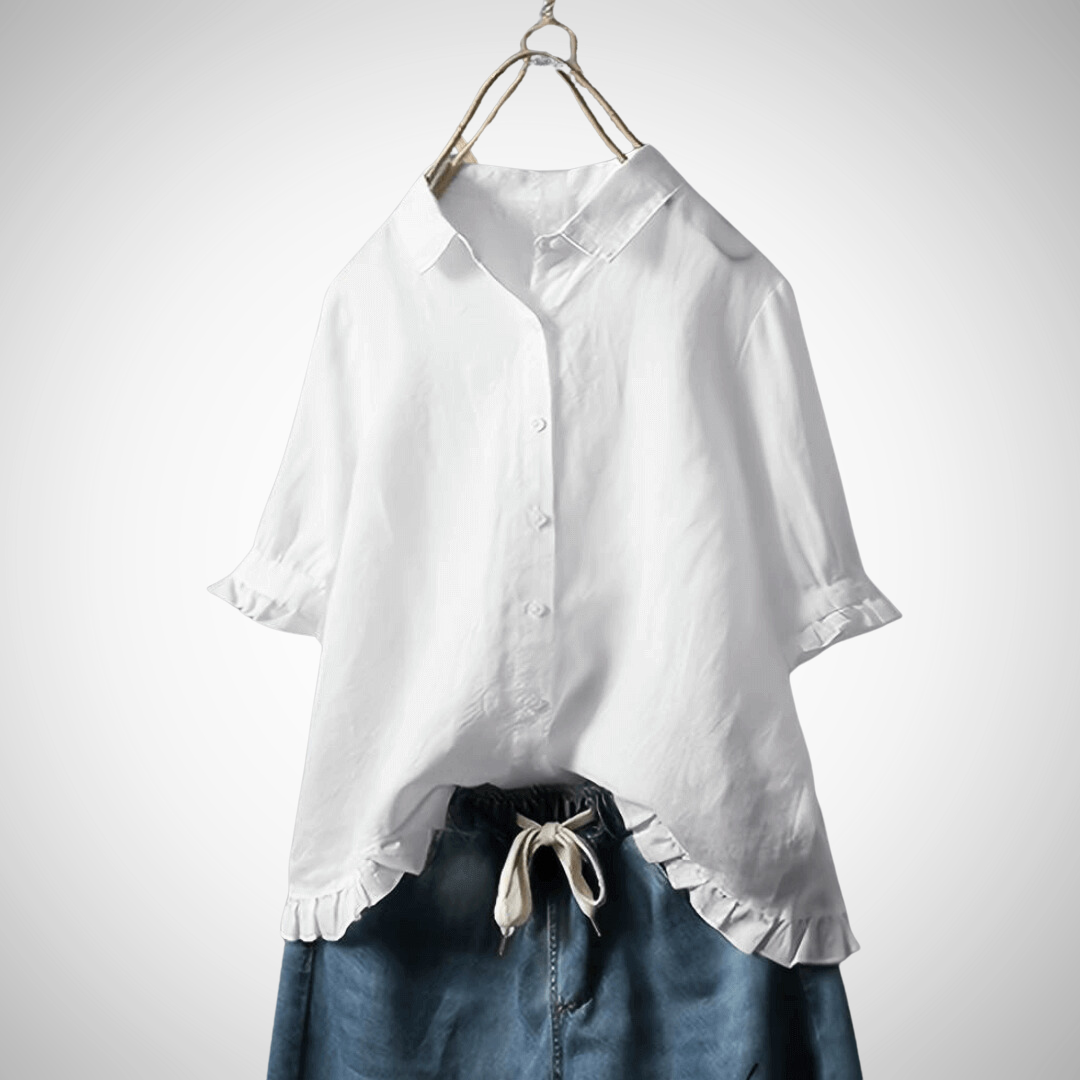 Cotton ruffles shirt for women | Aurore -2