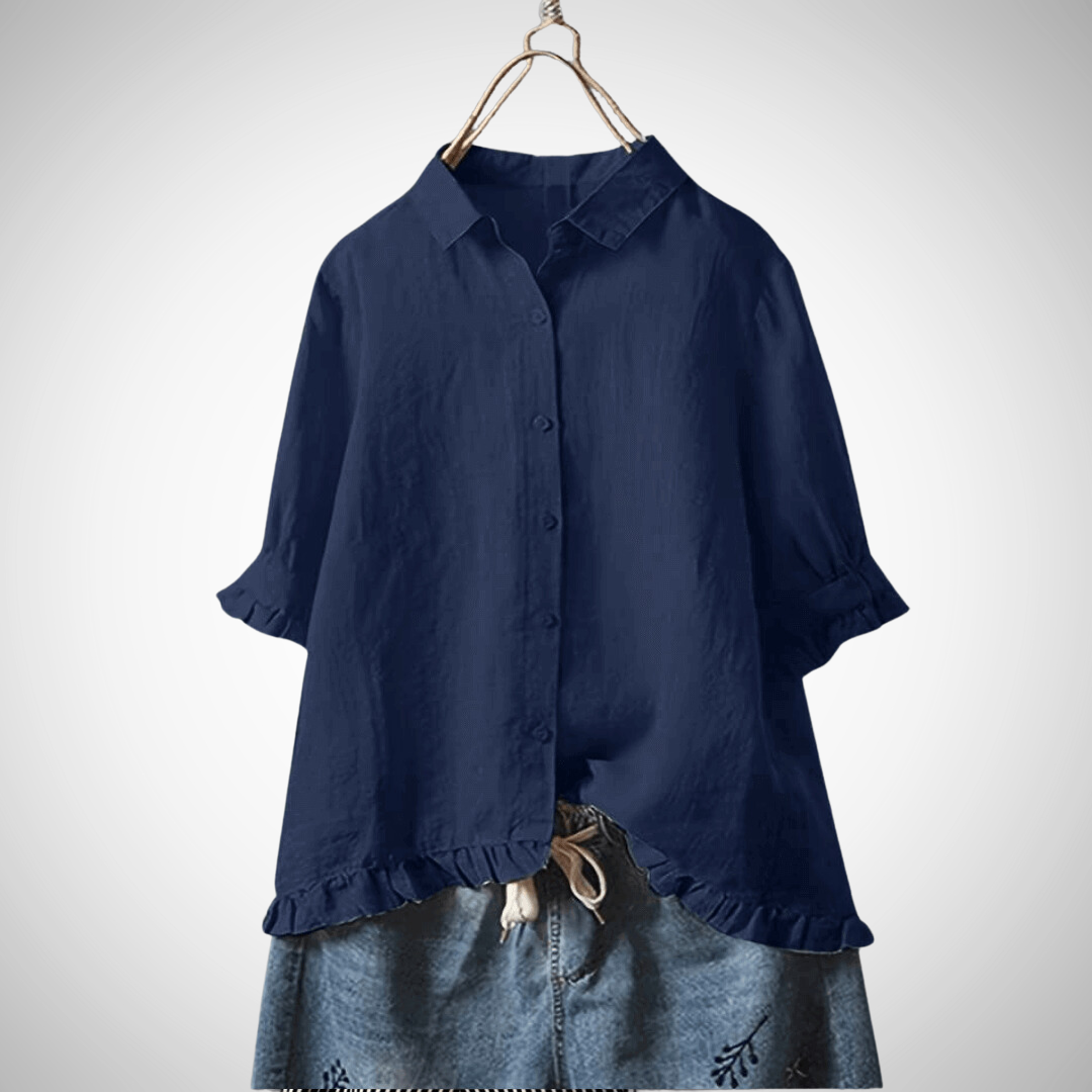 Cotton ruffles shirt for women | Aurore -1