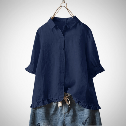 Cotton ruffles shirt for women | Aurore -1