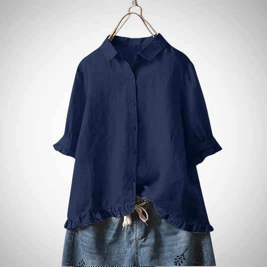 Cotton ruffles shirt for women | Aurore -1
