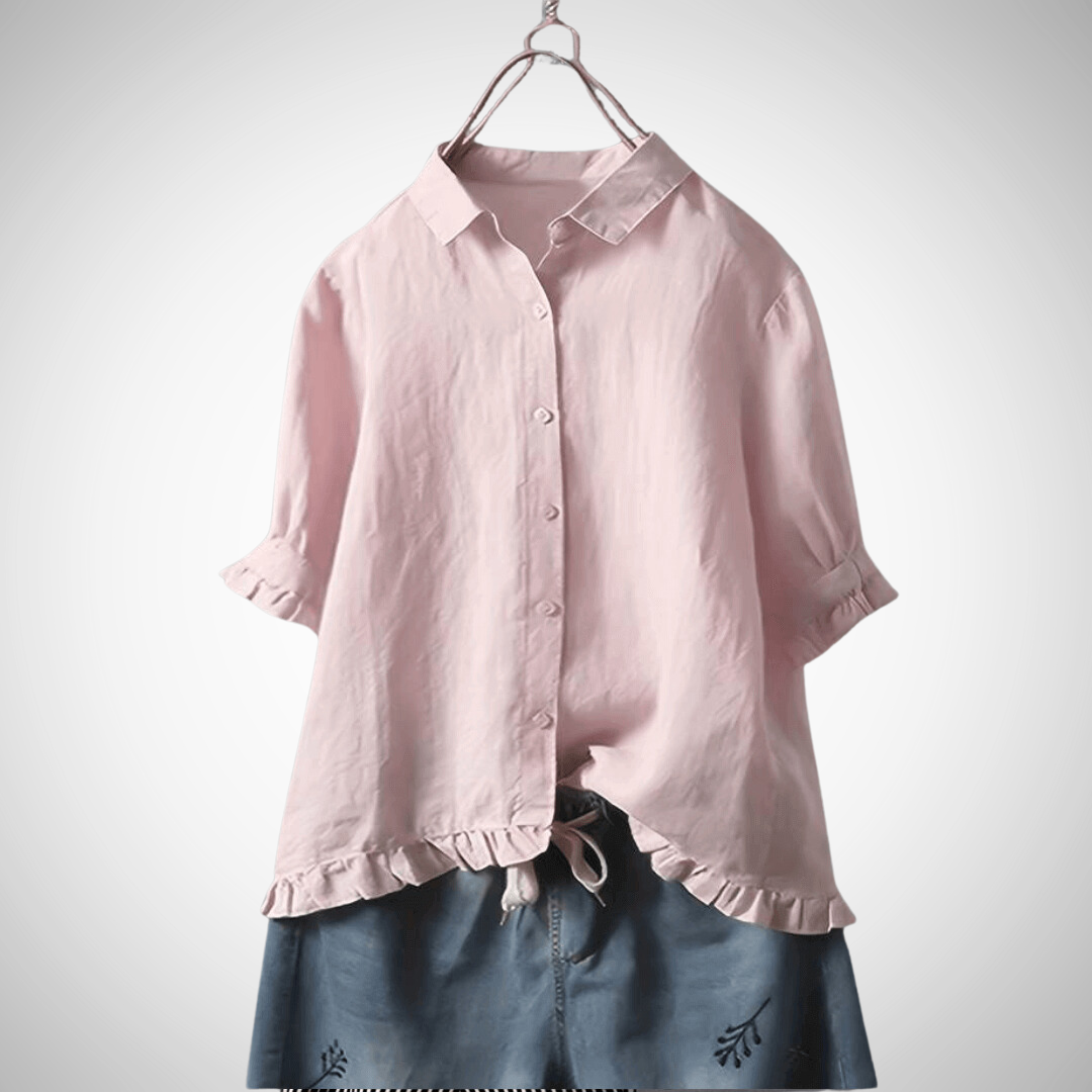 Cotton ruffles shirt for women | Aurore -3