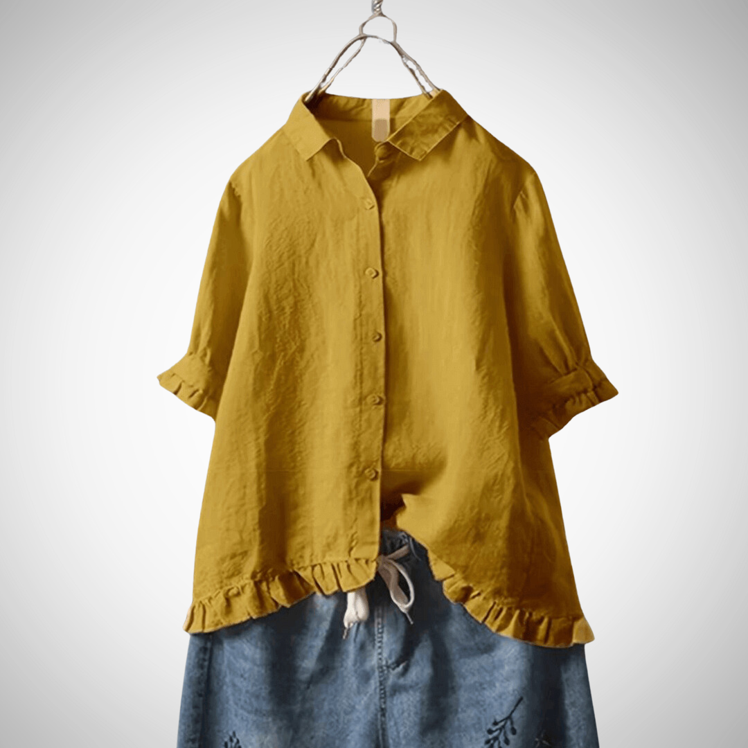 Cotton ruffles shirt for women | Aurore -4