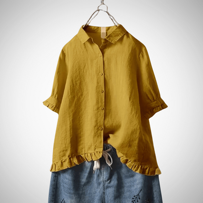 Cotton ruffles shirt for women | Aurore -4