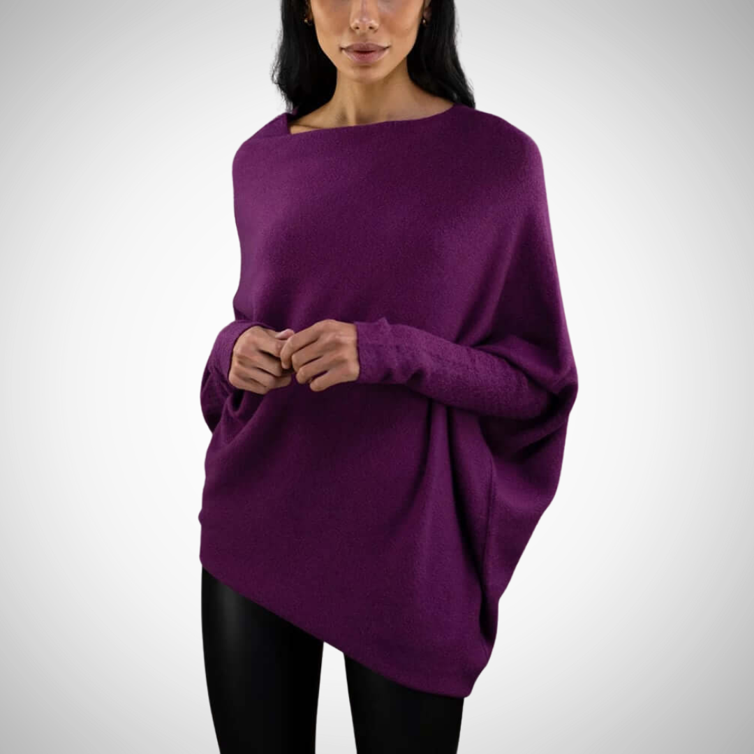 Asymmetric shoulders sweater for women | Bellamy -7