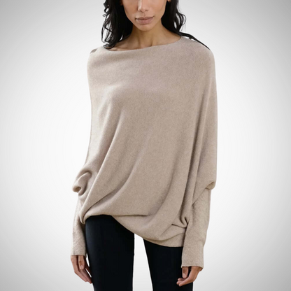 Asymmetric shoulders sweater for women | Bellamy -5
