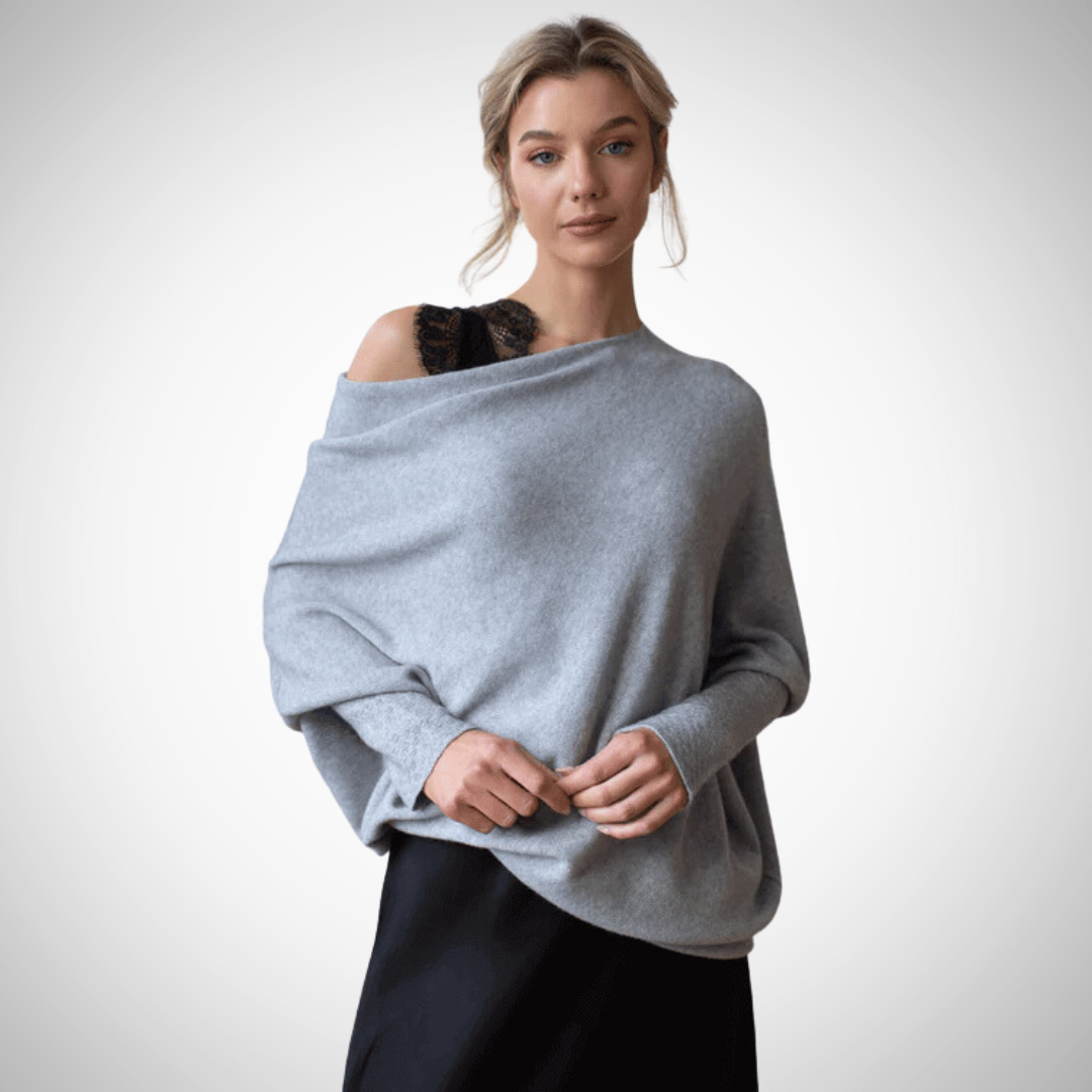 Asymmetric shoulders sweater for women | Bellamy -1