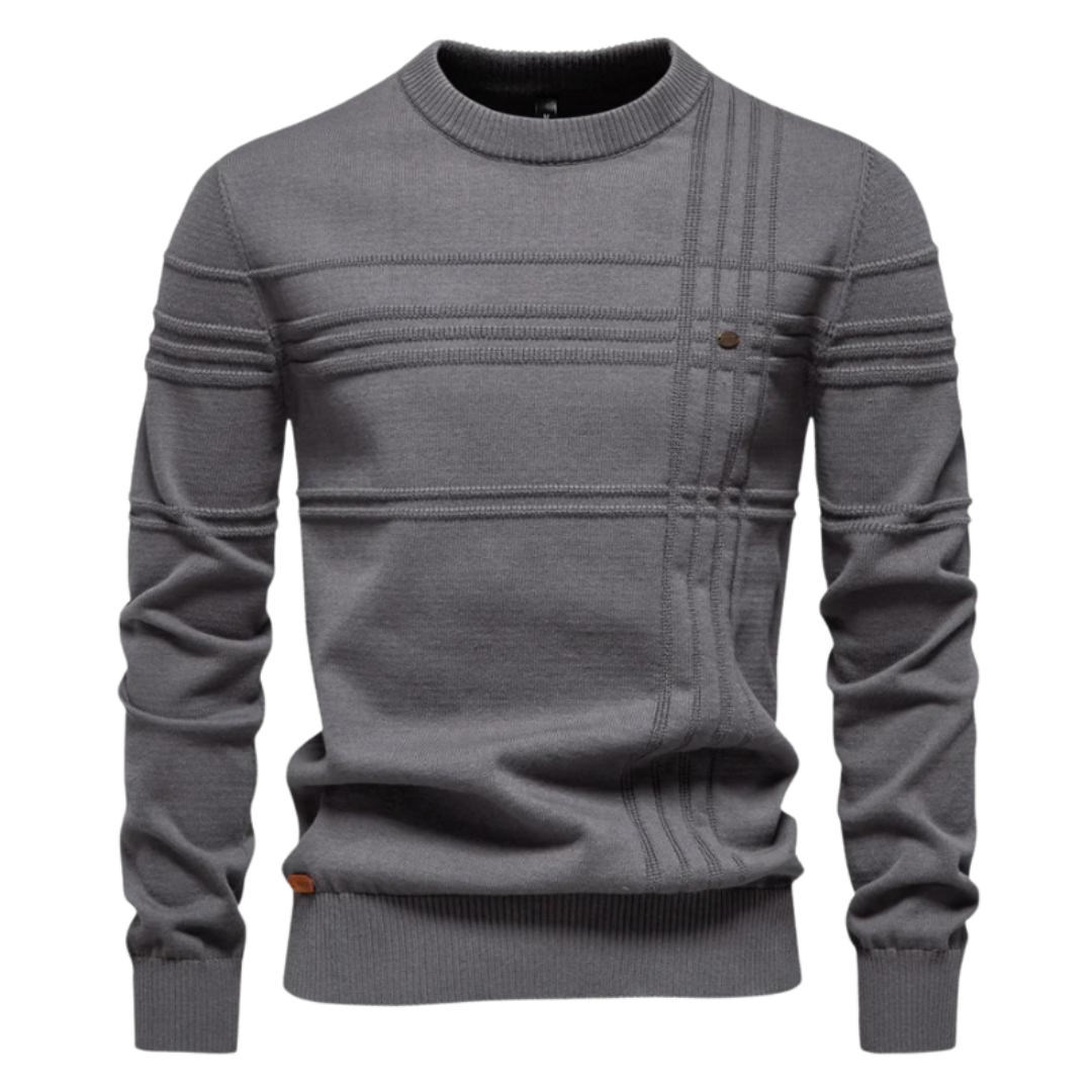 Pattern checked sweater for men | Bastien -3