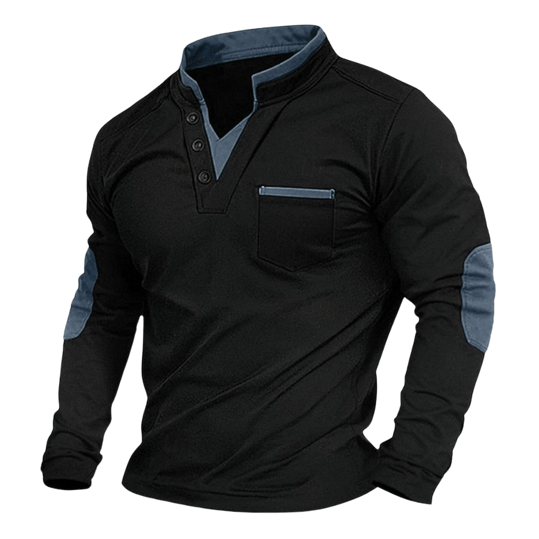 Elegant V-neck sweatshirt for men | Adrian -4